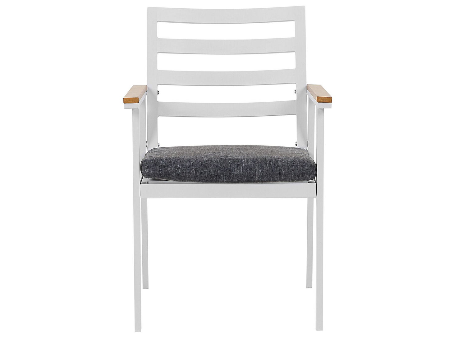 Conjunto de 4 sillas de jardín de metal blanco/gris oscuro