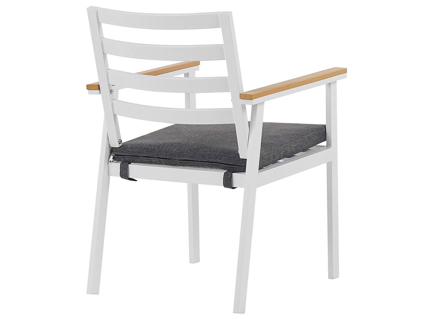 Conjunto de 4 sillas de jardín de metal blanco/gris oscuro
