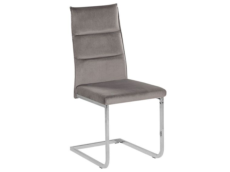 Conjunto de 2 sillas de comedor de terciopelo gris