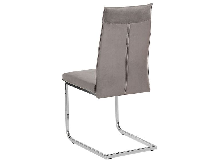Conjunto de 2 sillas de comedor de terciopelo gris
