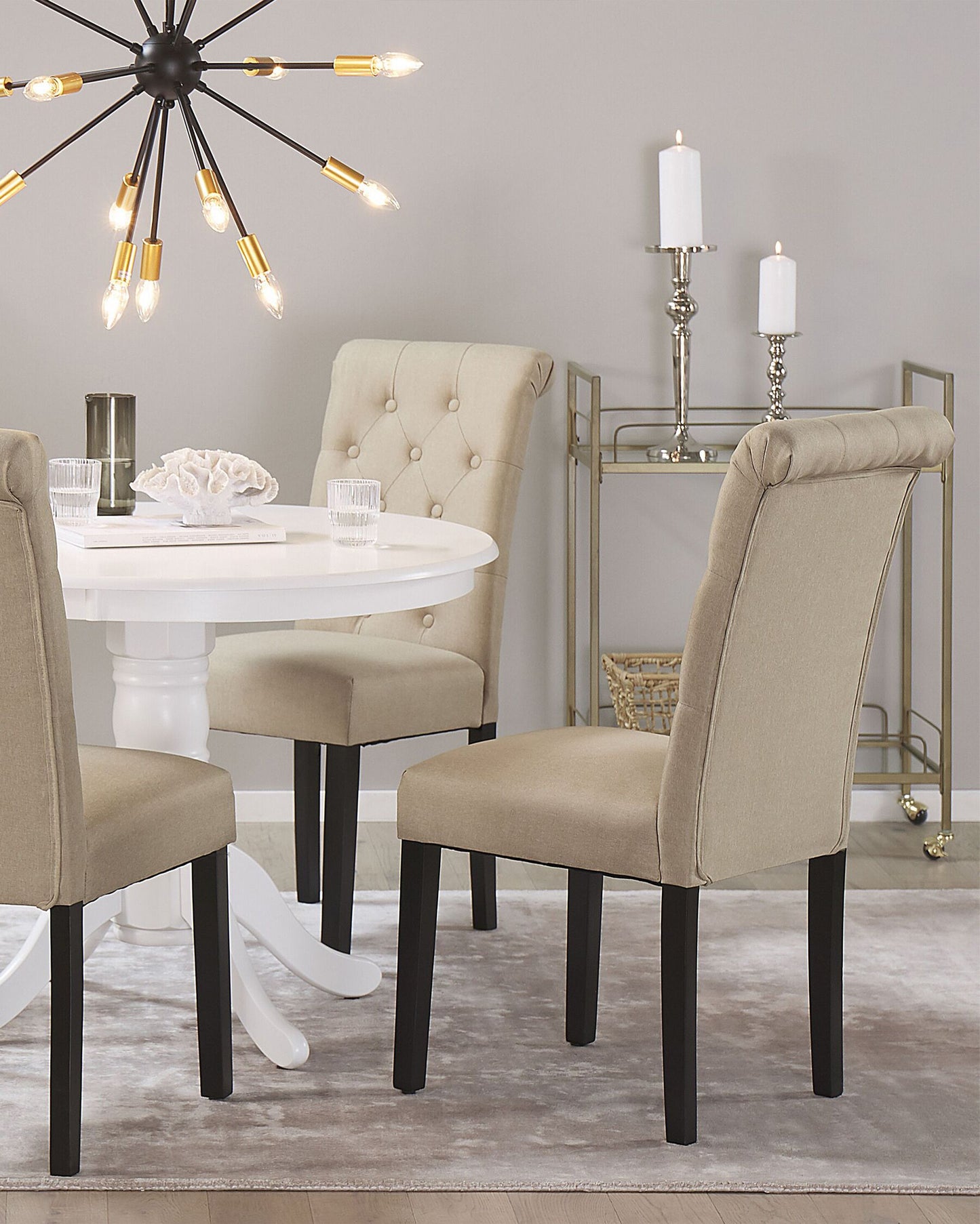 Conjunto de 2 Sillas de comedor Tejido Arena