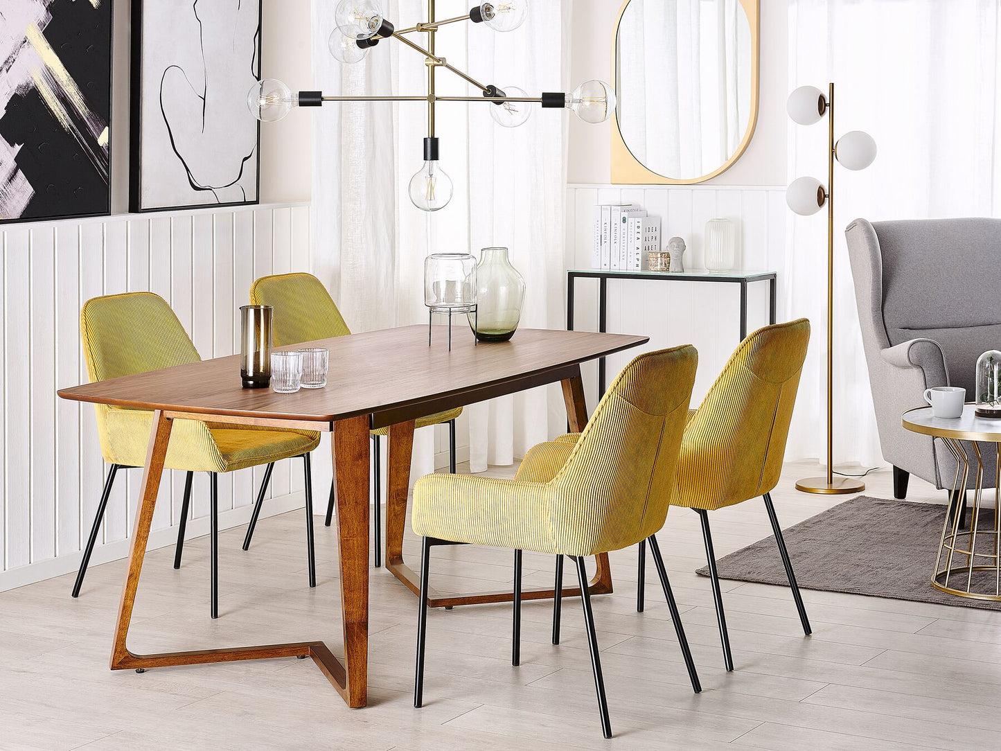 Mesa de comedor madera oscura 180 x 90 cm
