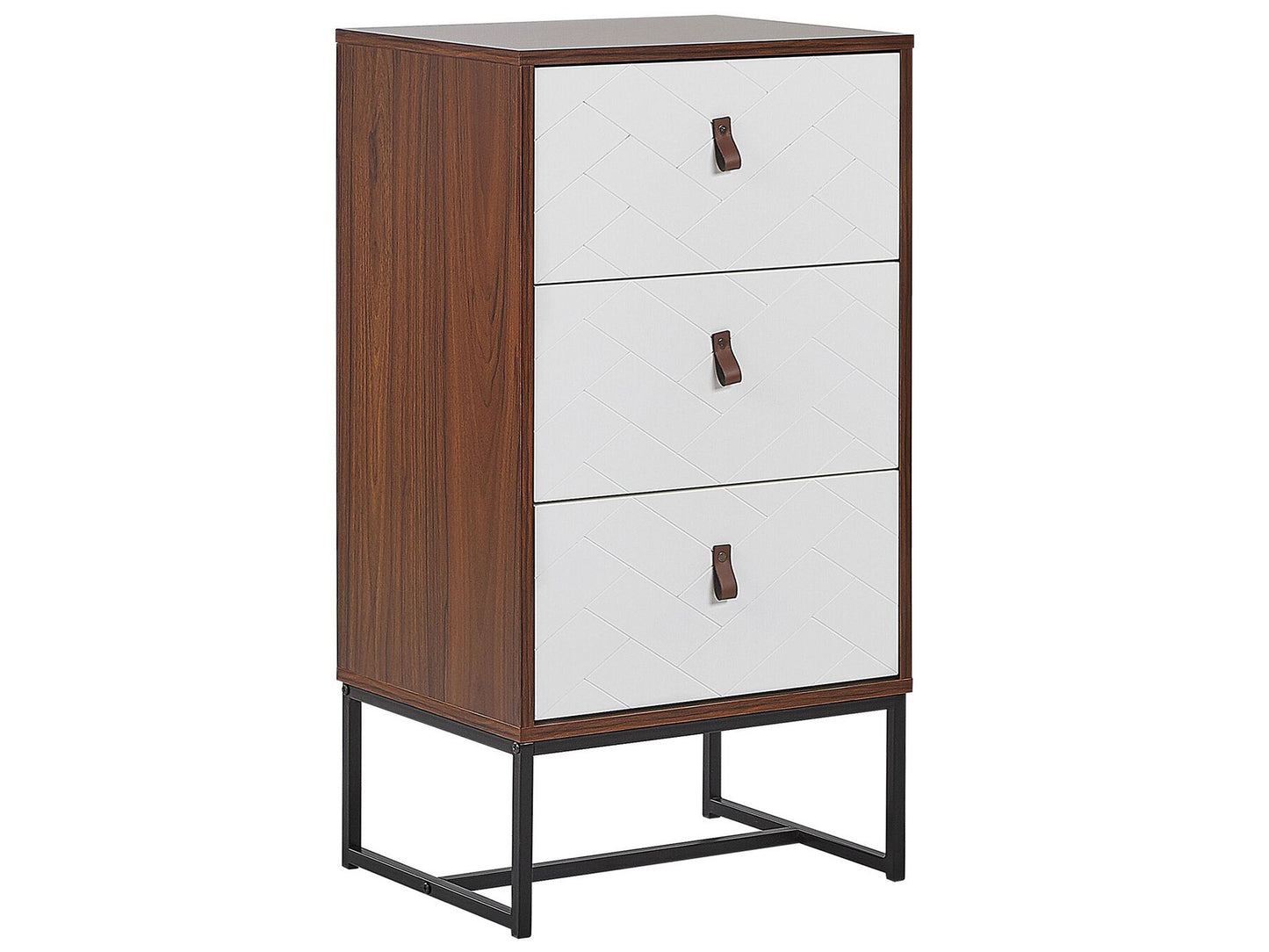 Cómoda madera oscura/blanco