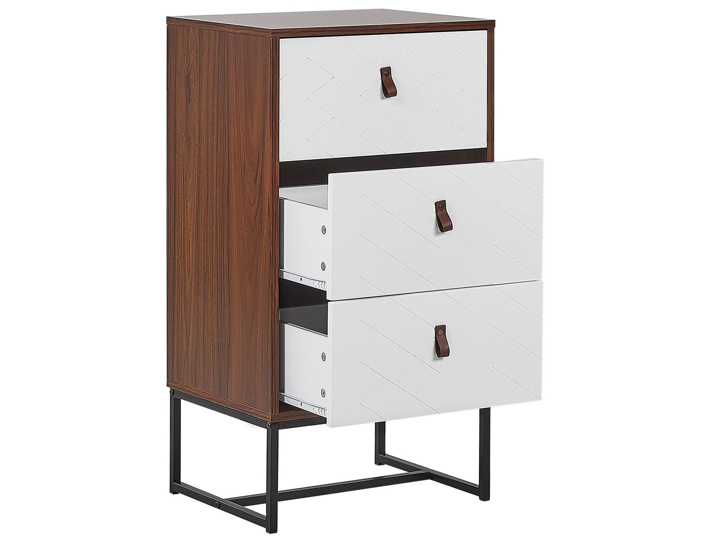 Cómoda madera oscura/blanco