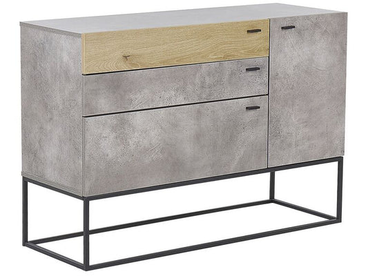 Cómoda madera clara efecto hormigón