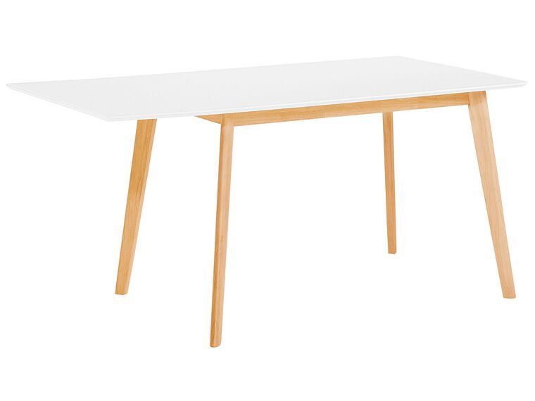 Mesa de comedor extensible blanco/madera clara