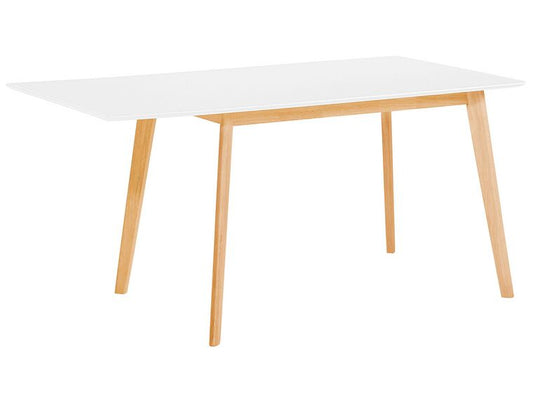 Mesa de comedor extensible blanco/madera clara