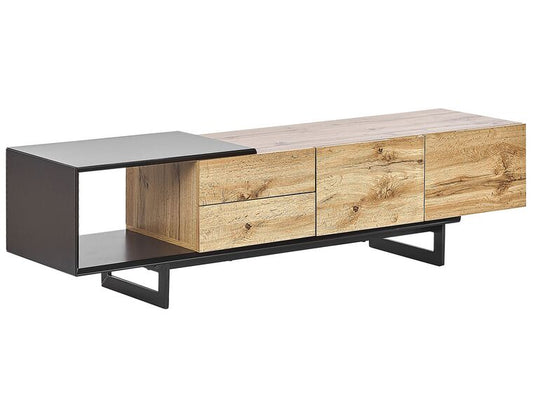 Mueble TV madera clara/negro