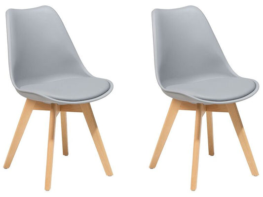Conjunto de 2 sillas de comedor gris claro