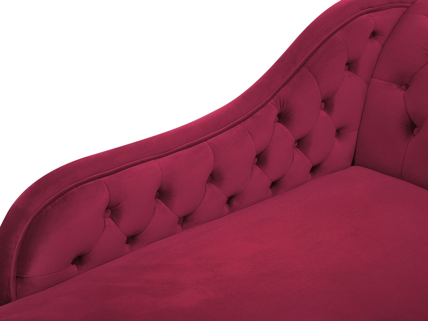 Chaise longue de terciopelo borgoña derecho
