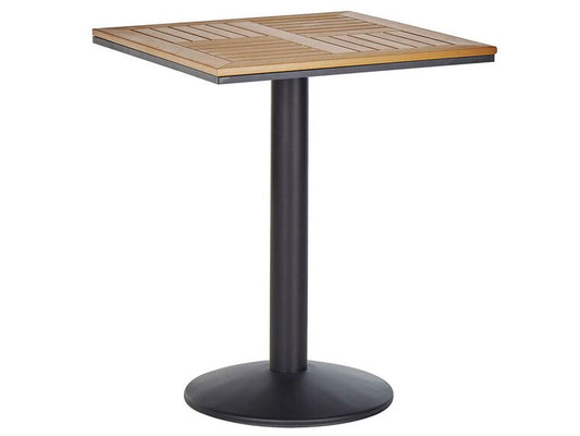 Mesa de jardín madera clara/negro 60 x 60 cm