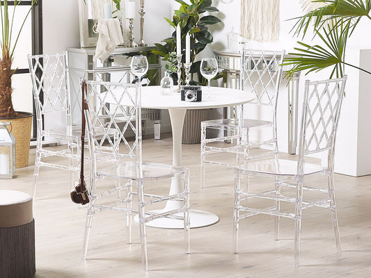 Conjunto de 2 sillas de comedor transparente