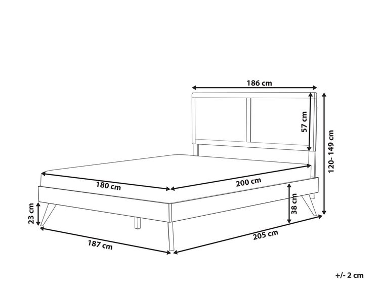 Cama con somier madera oscura 180 x 200 cm