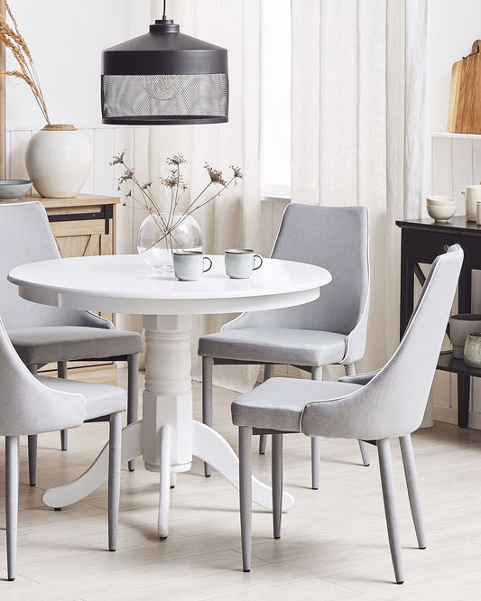 Conjunto de 2 Sillas de comedor Tejido Gris claro