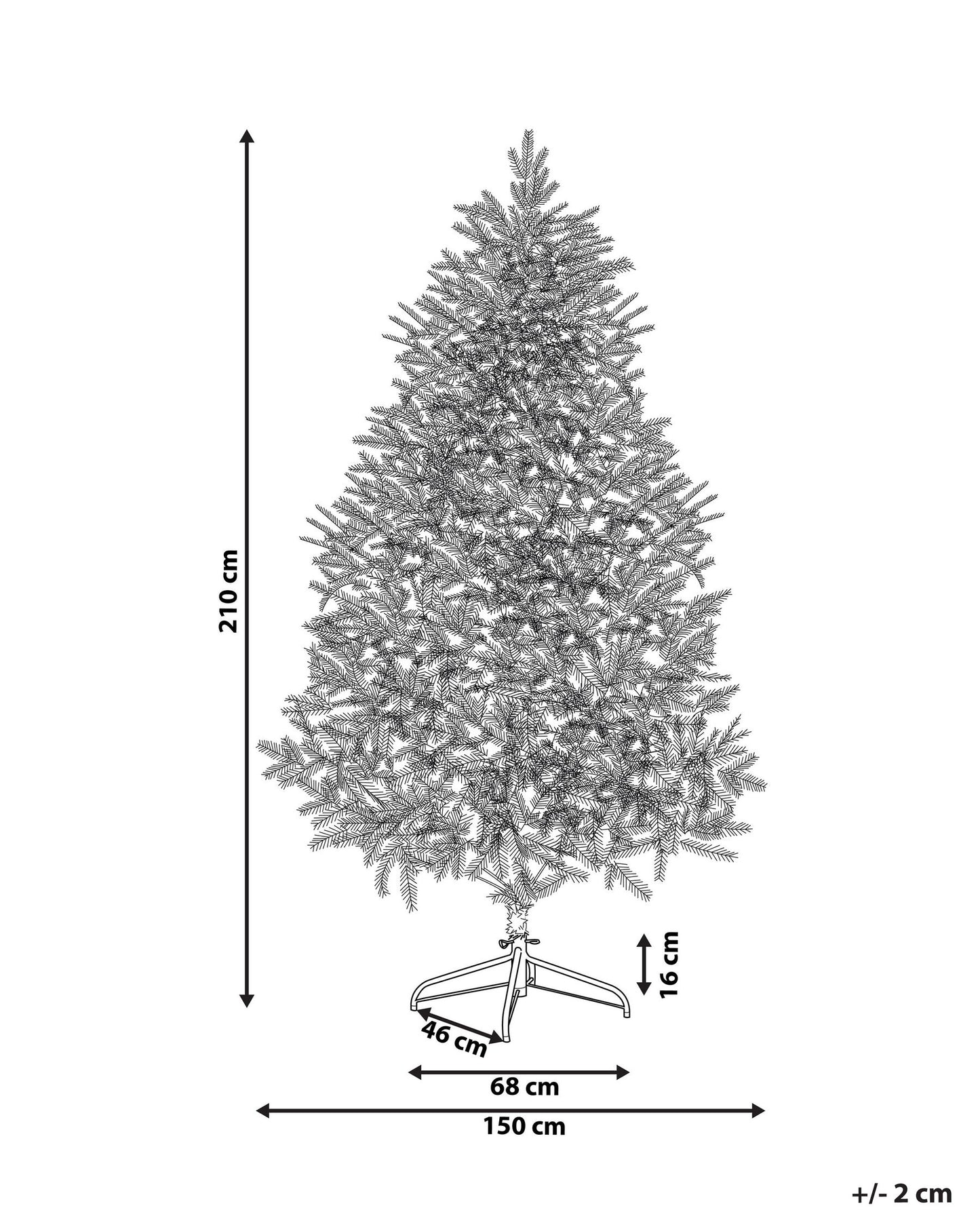 Árbol de Navidad azul 210 cm