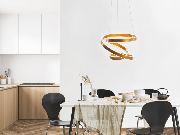 Lámpara de techo LED de metal dorado