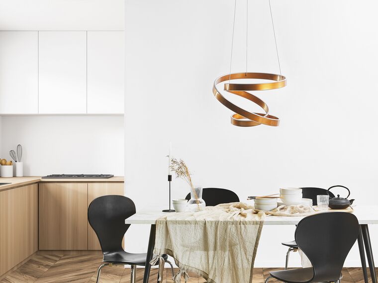 Lámpara de techo LED de metal dorado