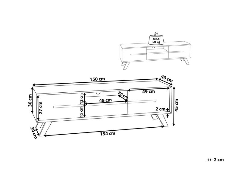 Mueble TV marrón/blanco