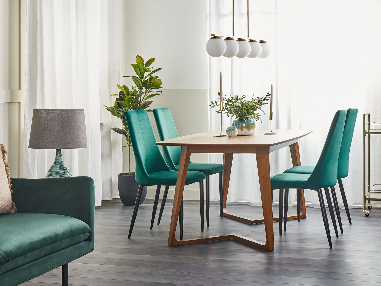 Mesa de comedor madera oscura 180 x 90 cm