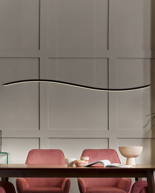 Lámpara de techo LED de metal negro 120 cm