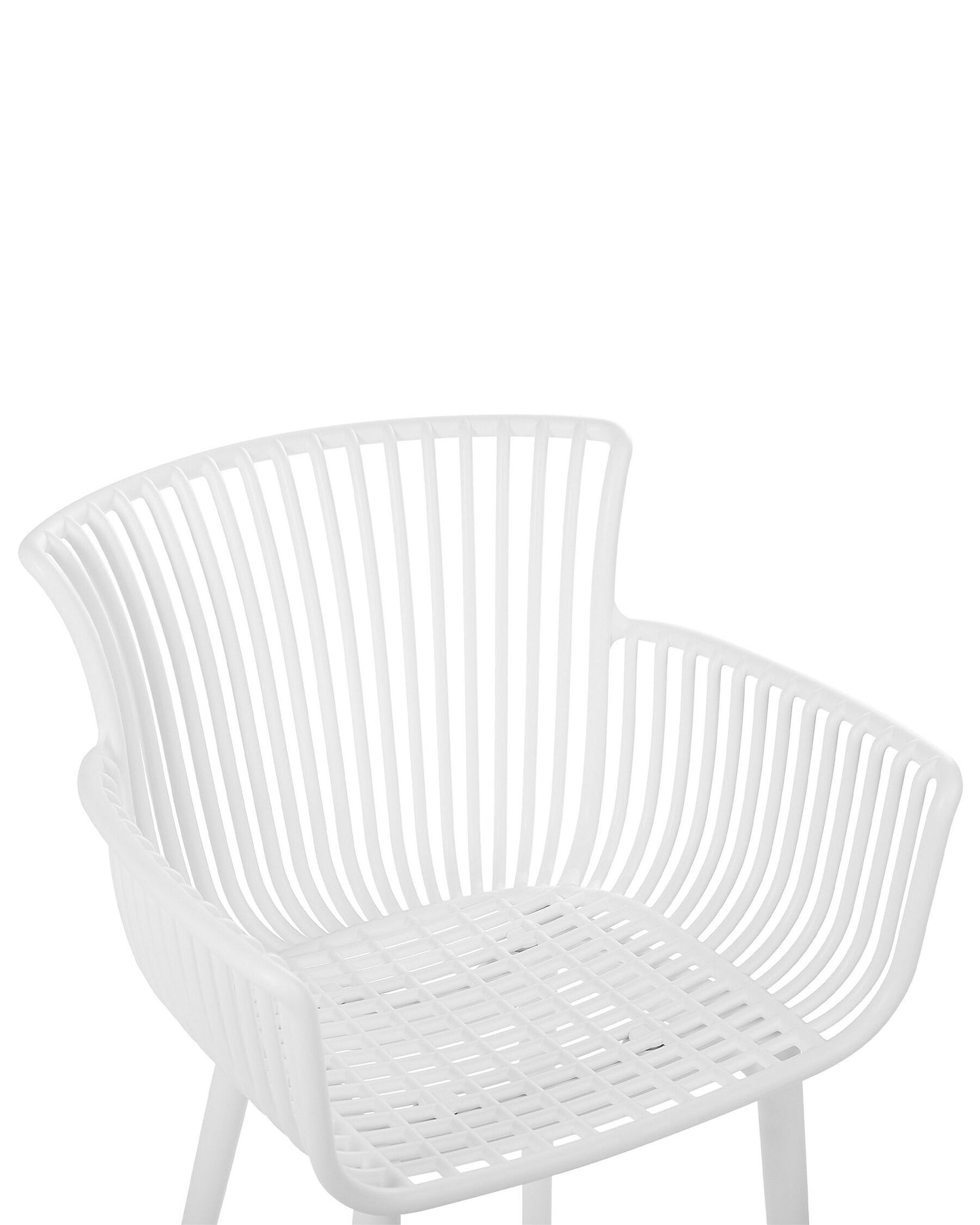 Conjunto de 4 sillas de jardín Material sintético Blanco