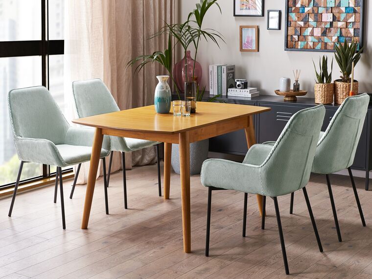 Mesa de comedor extensible madera clara 100/130 x 80 cm