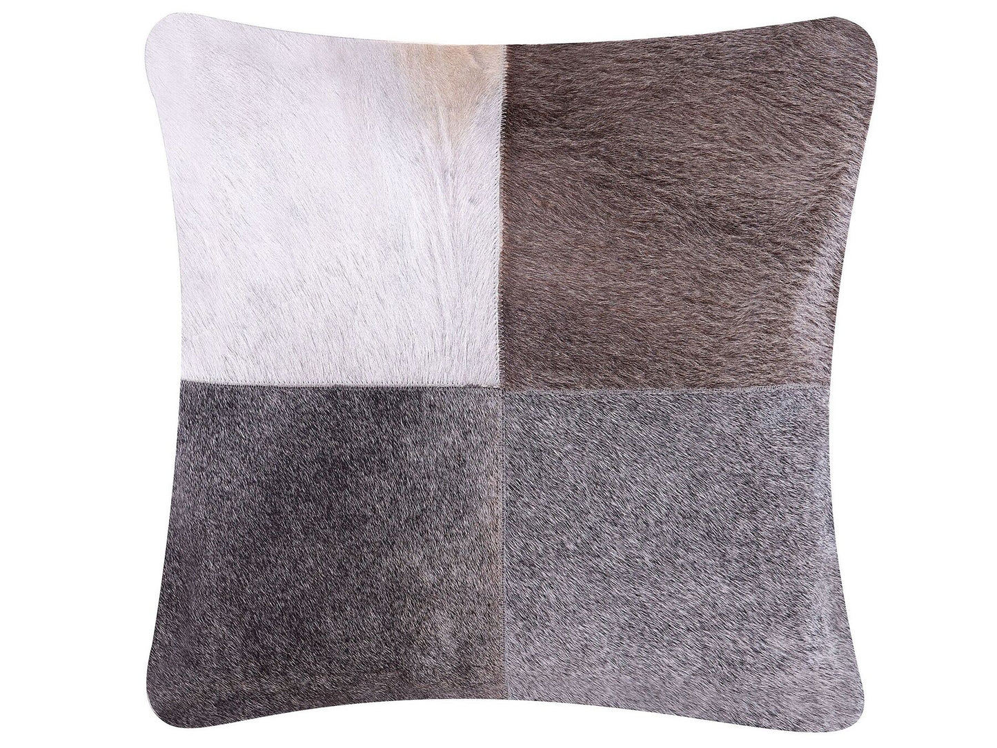 Conjunto de 2 cojines de piel/algodón gris 45 x 45 cm