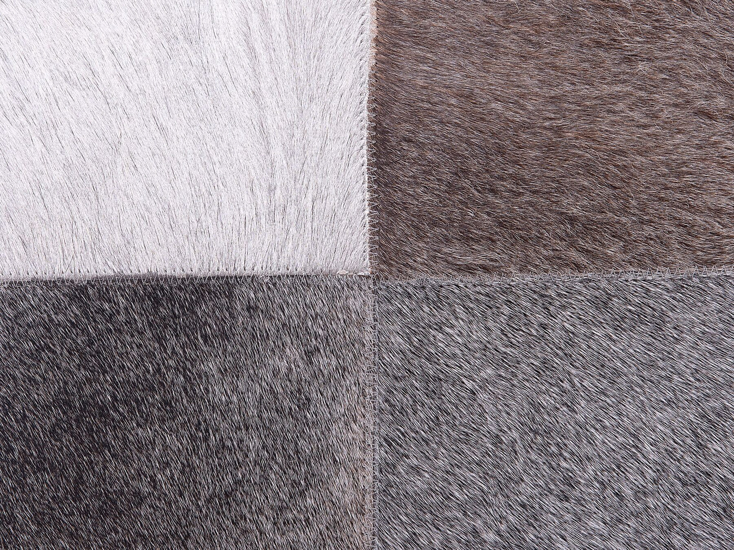 Conjunto de 2 cojines de piel/algodón gris 45 x 45 cm