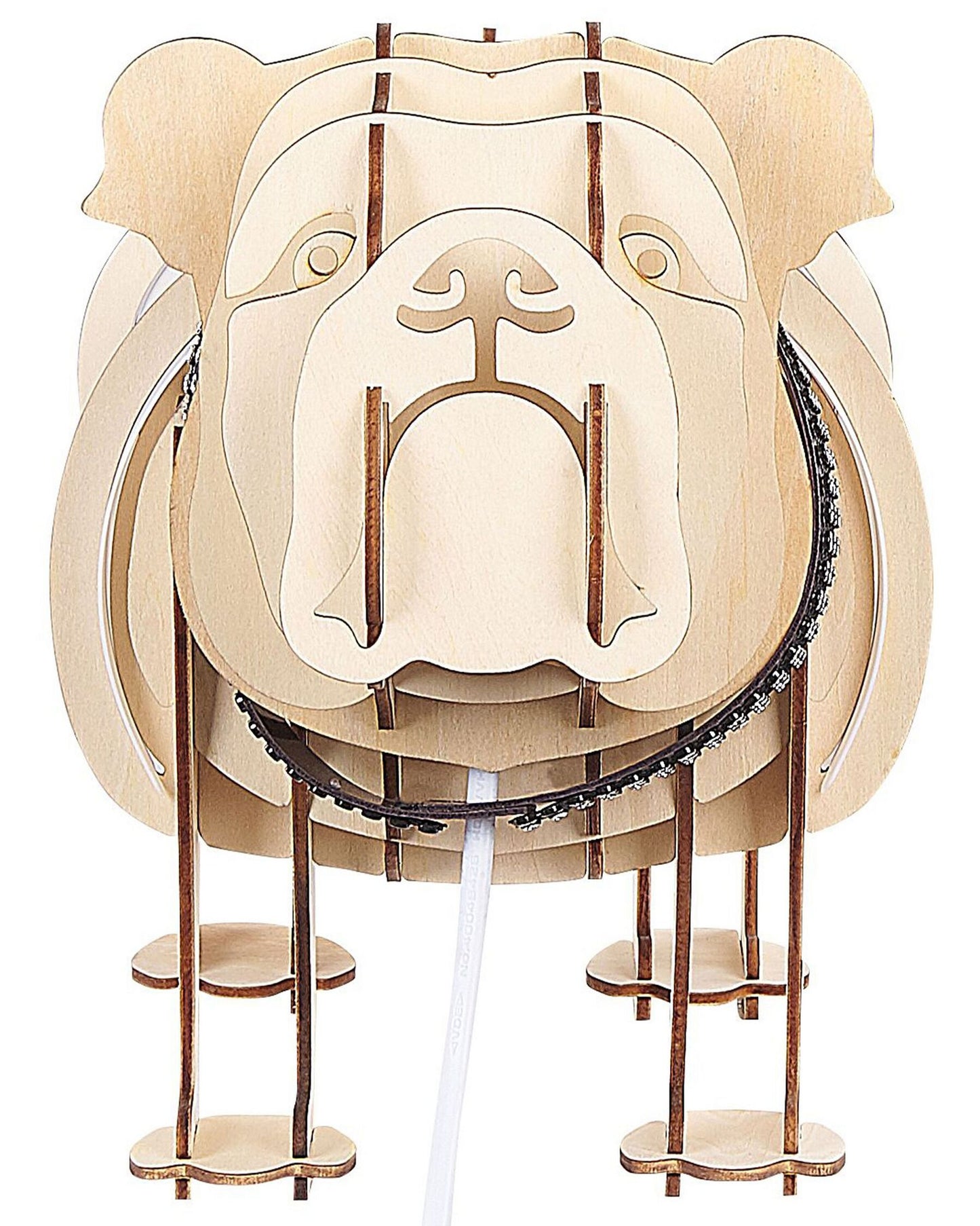 Lámpara de mesa madera clara/blanco 22 cm