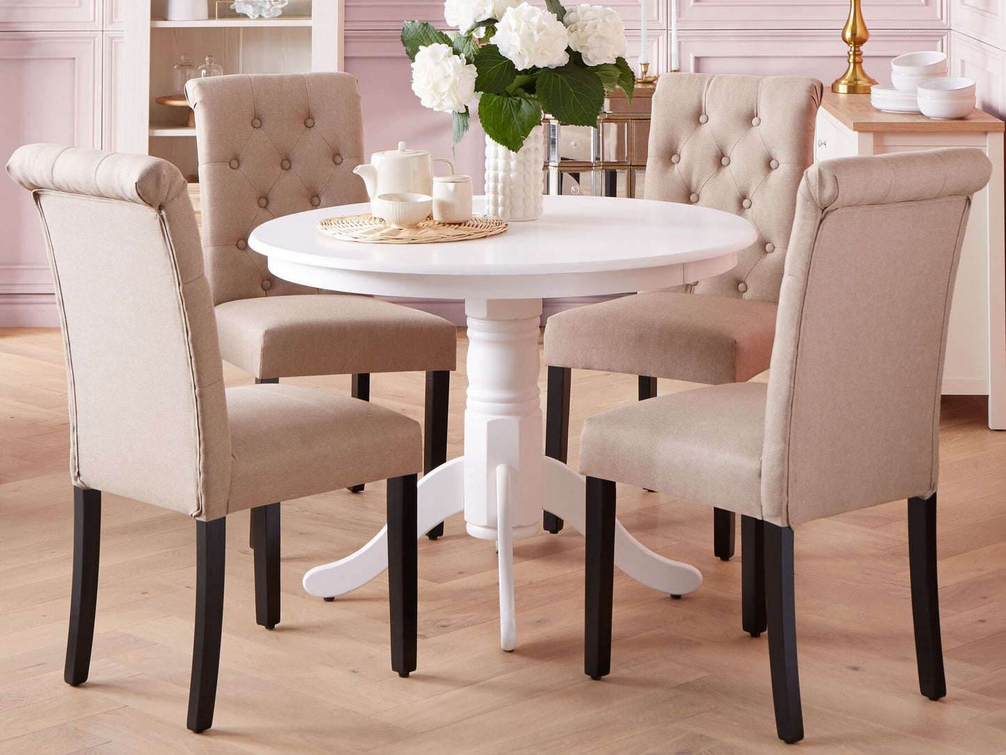 Conjunto de 2 Sillas de comedor Tejido Arena