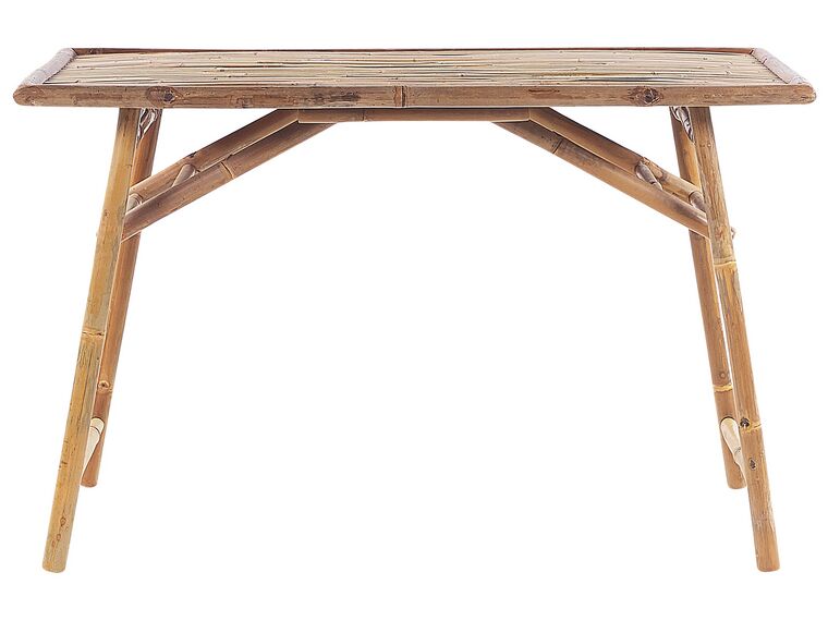 Mesa de jardín de madera de bambú clara