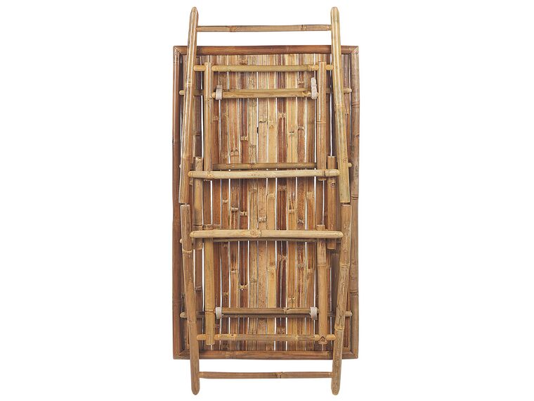 Mesa de jardín de madera de bambú clara