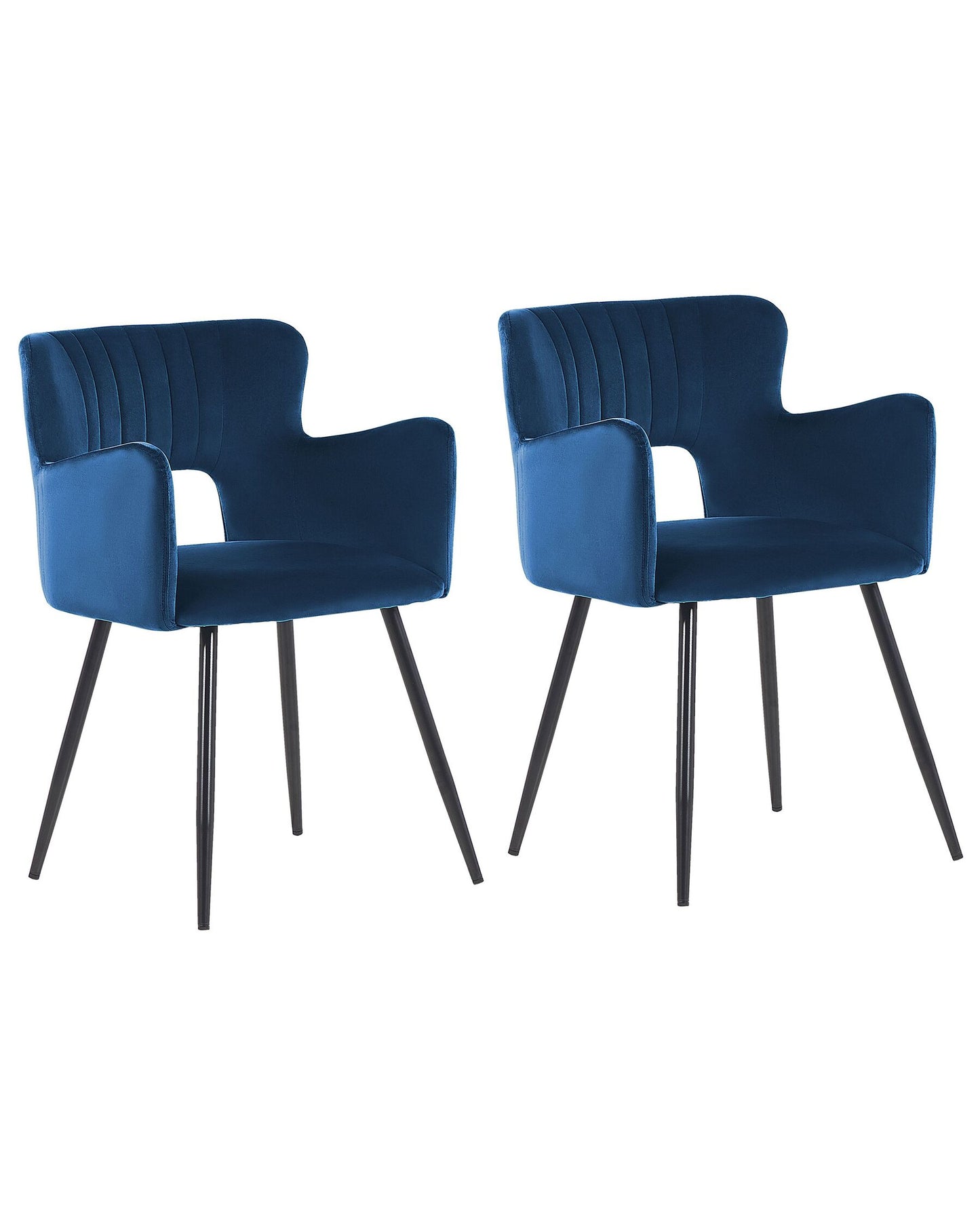 Conjunto de 2 Sillas de comedor Terciopelo Azul marino