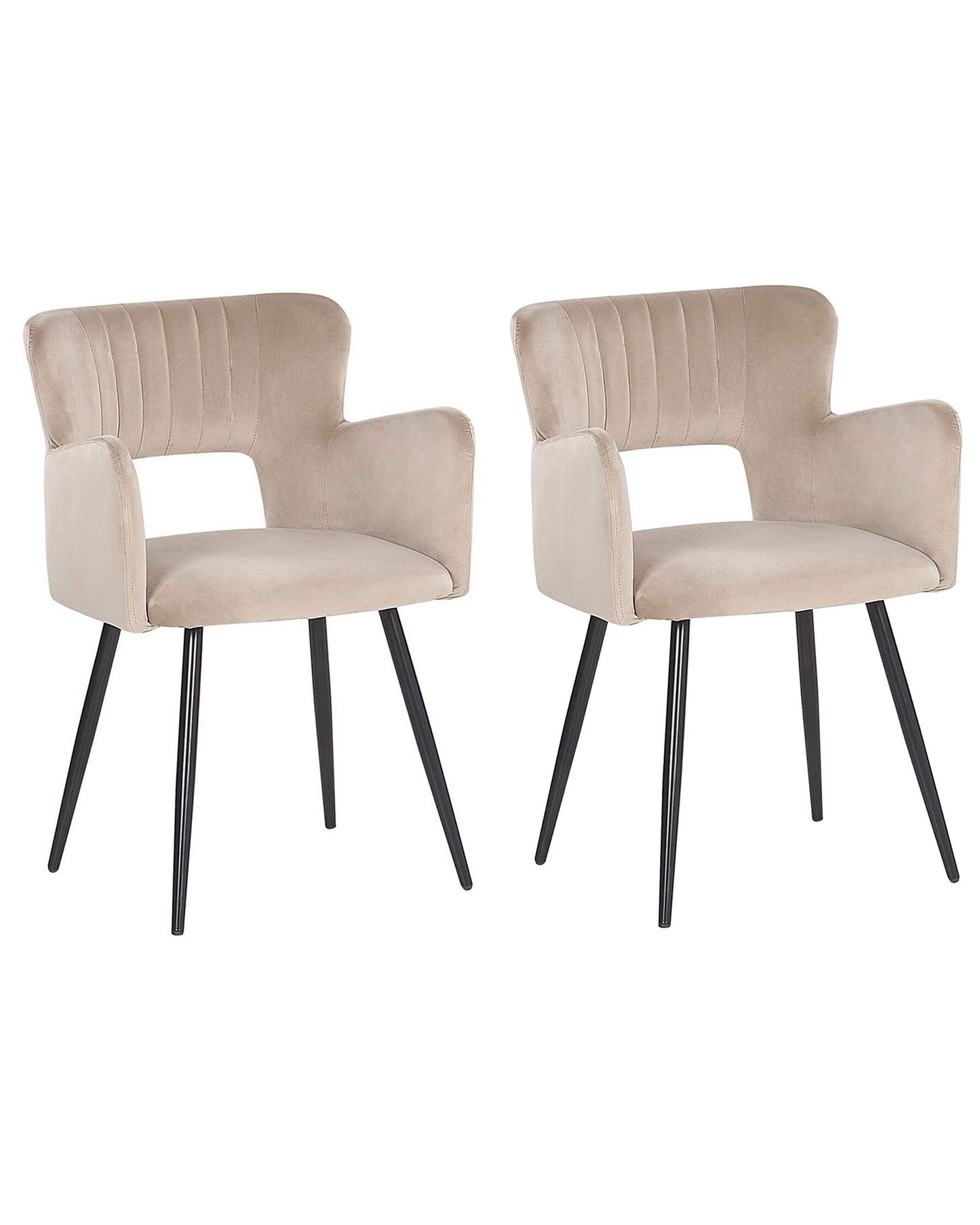 Conjunto de 2 Silla de comedor de Terciopelo Gris pardo