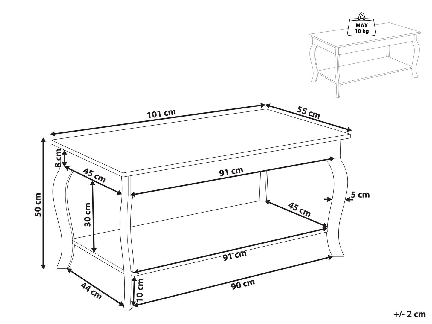 Mesa de centro blanca