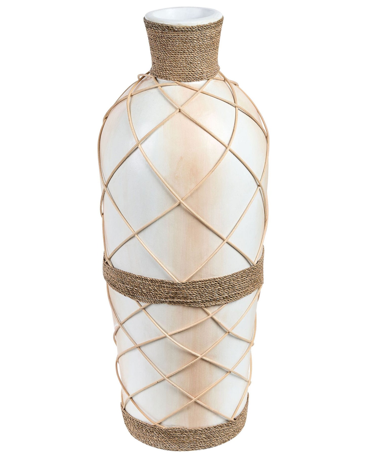 Jarrón decorativo hecho a mano Cerámica Beige claro
