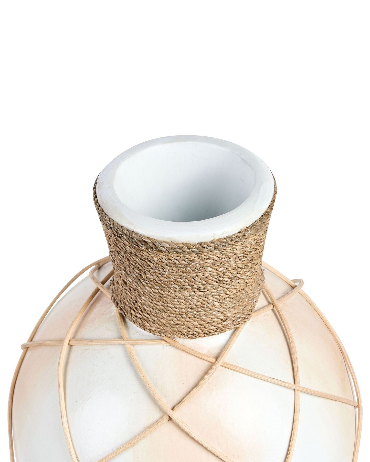 Jarrón decorativo hecho a mano Cerámica Beige claro