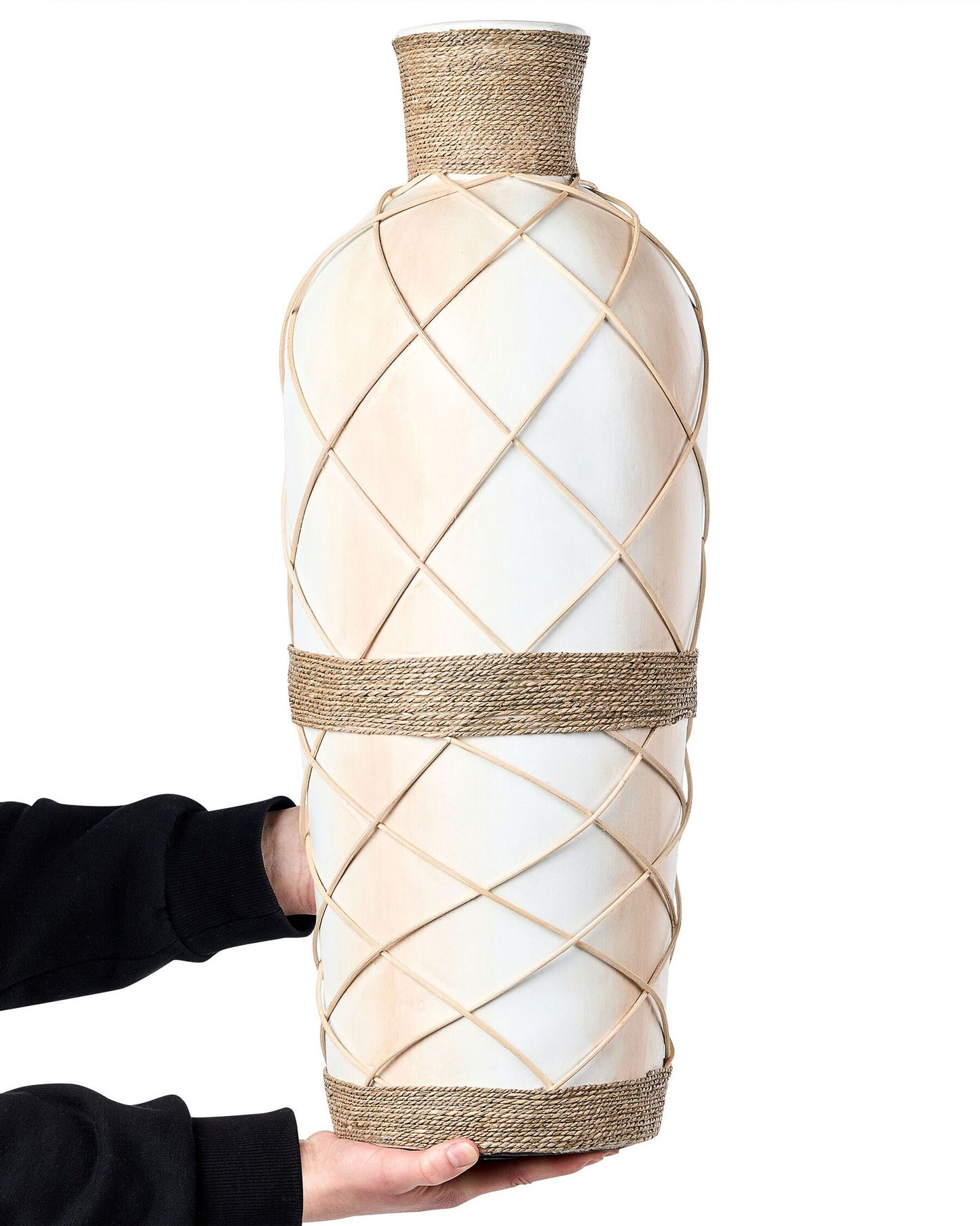 Jarrón decorativo hecho a mano Cerámica Beige claro
