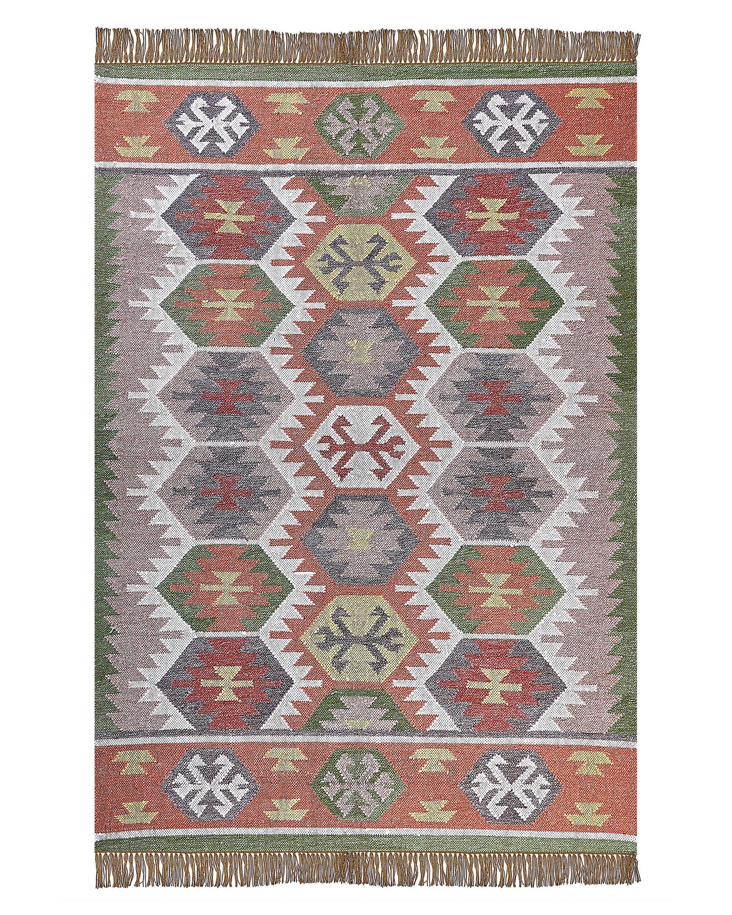 Alfombra verde/rojo/beige/blanco 160 x 230 cm