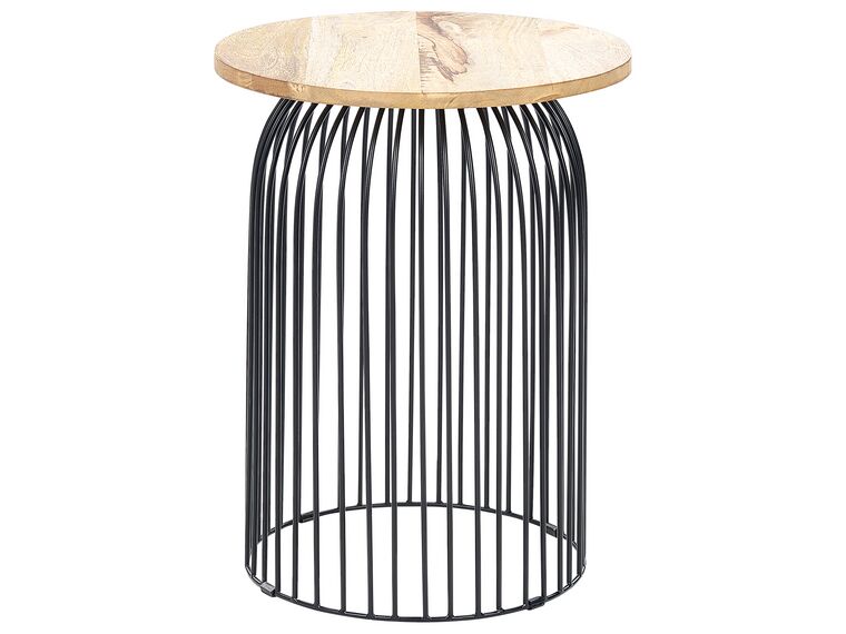 Mesa auxiliar de madera de mango clara/negro