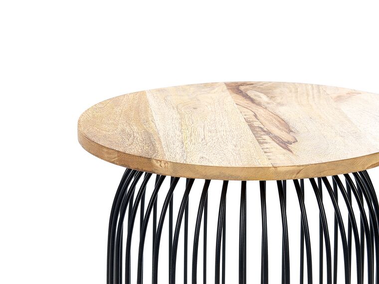 Mesa auxiliar de madera de mango clara/negro