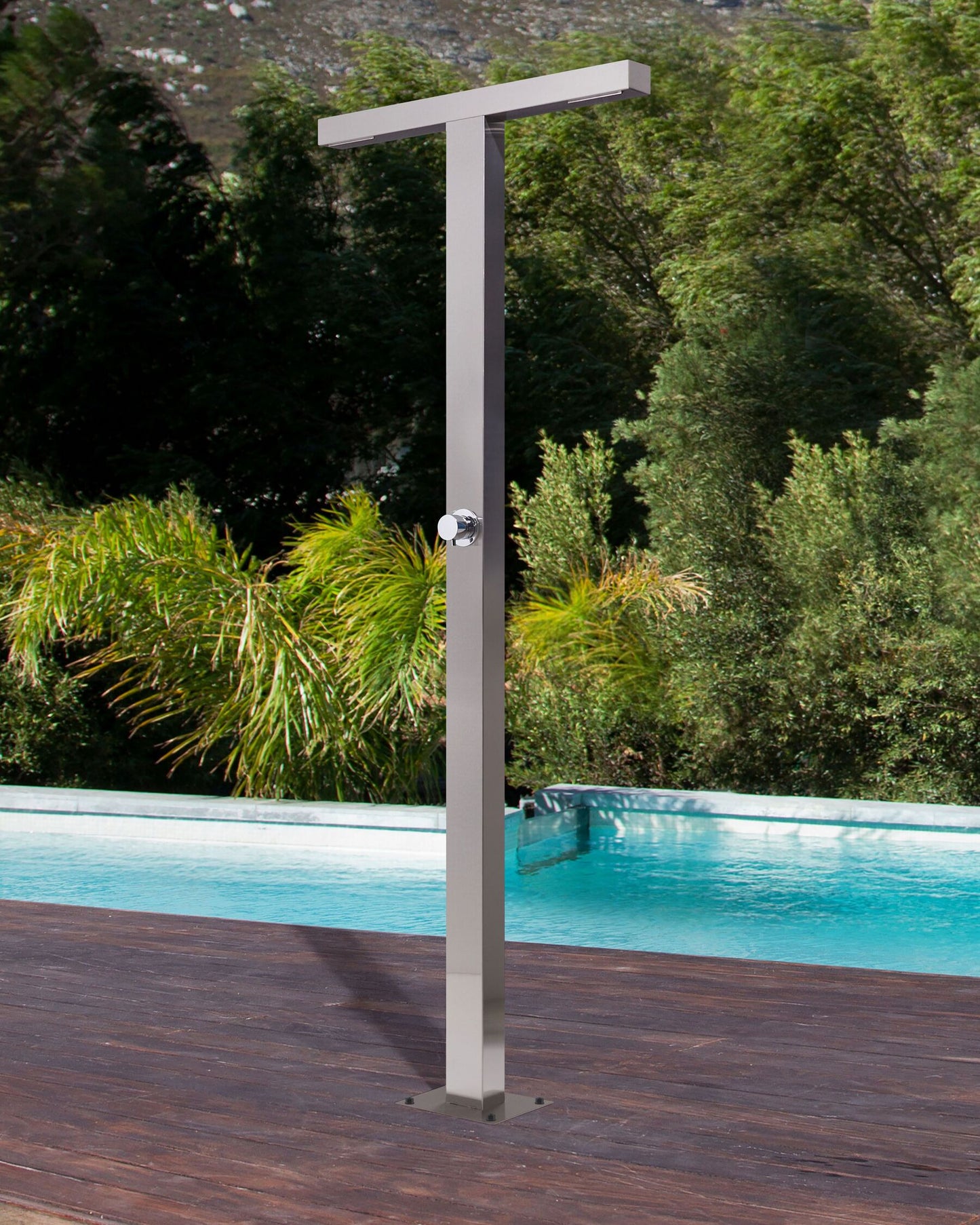 Ducha exterior plateada 210 cm