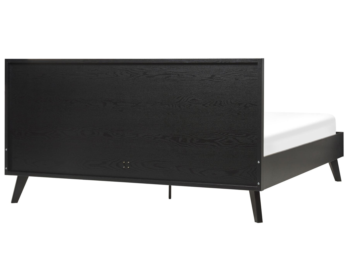 Cama con somier negro/madera clara 180 x 200 cm