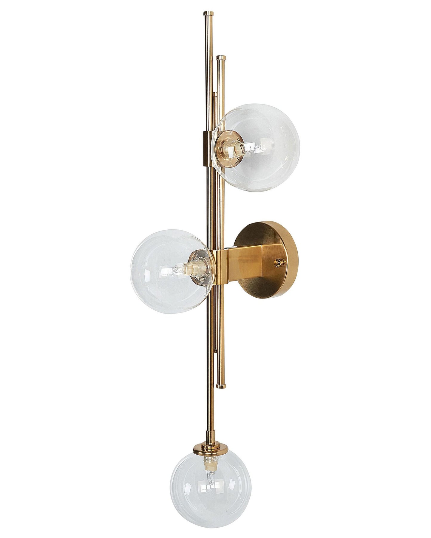 Lámpara de pared de metal dorado 75 cm
