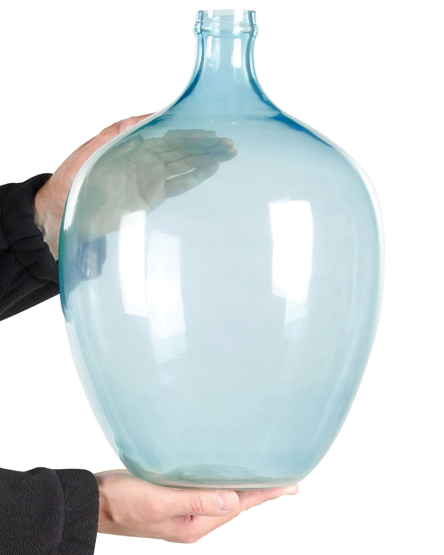 Jarrón de vidrio azul claro 39 cm