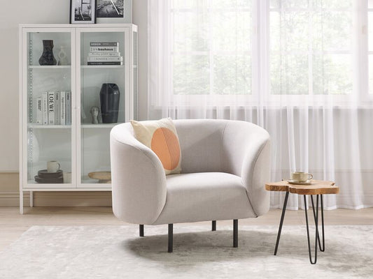 Sillón de poliéster beige/negro