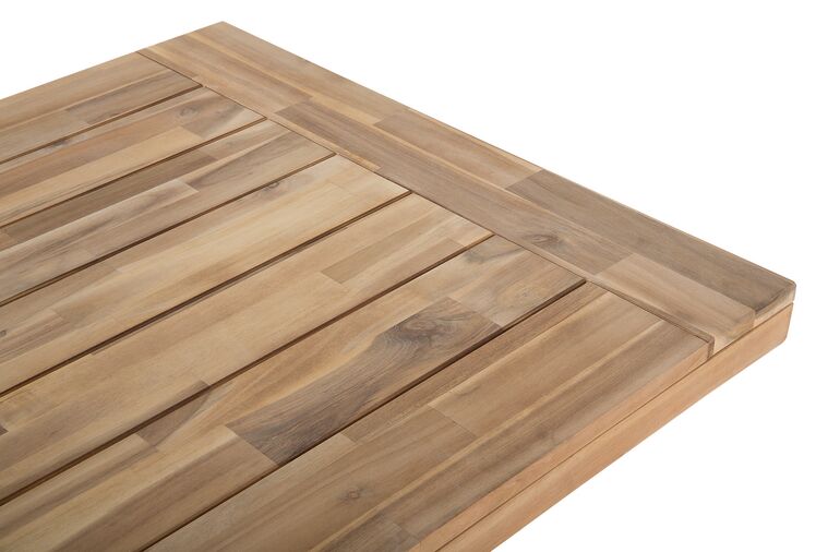 Mesa de comedor de madera de acacia clara/blanco