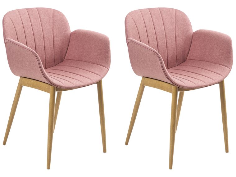 Conjunto de 2 sillas rosa/madera