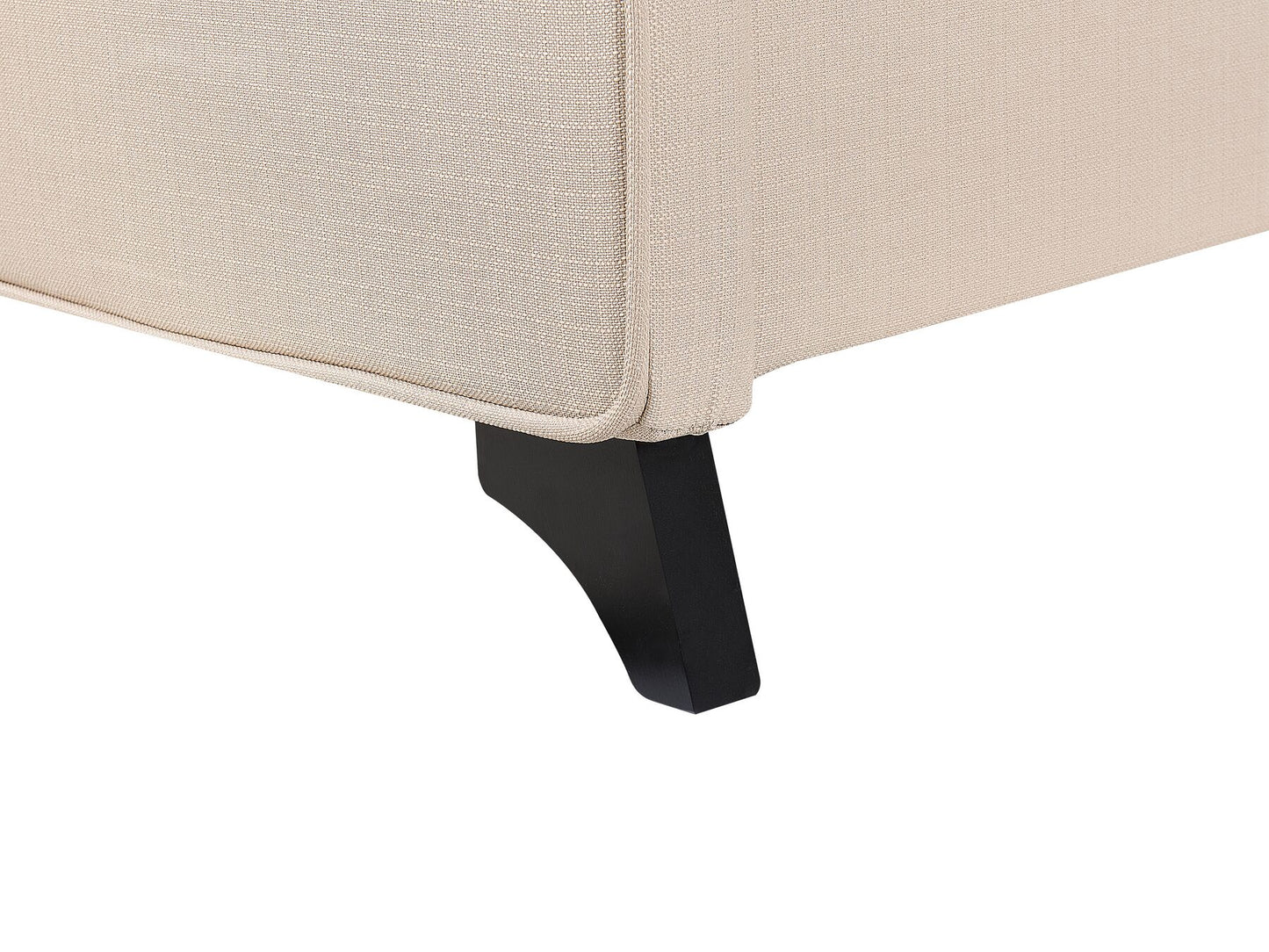 Cama con somier de poliéster beige/negro 90 x 200 cm