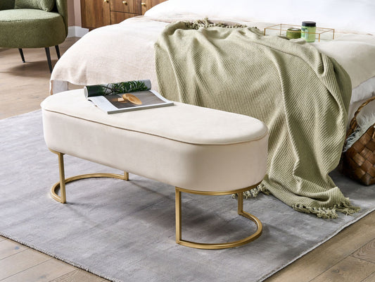 Banco beige crema/dorado